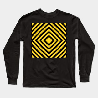 HIGHLY Visible Yellow and Black Line Kaleidoscope pattern (Seamless) 4 Long Sleeve T-Shirt
